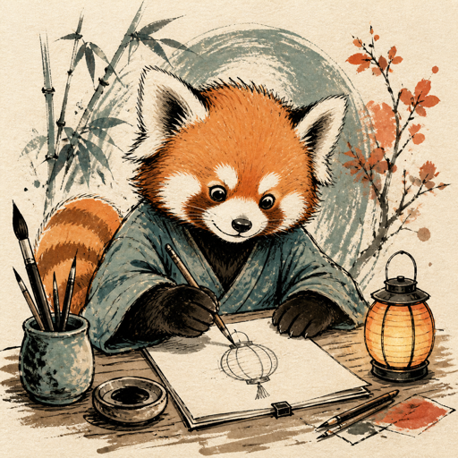 Ink: Confident hand-drawn lines, Expressive contrast and mark-making
