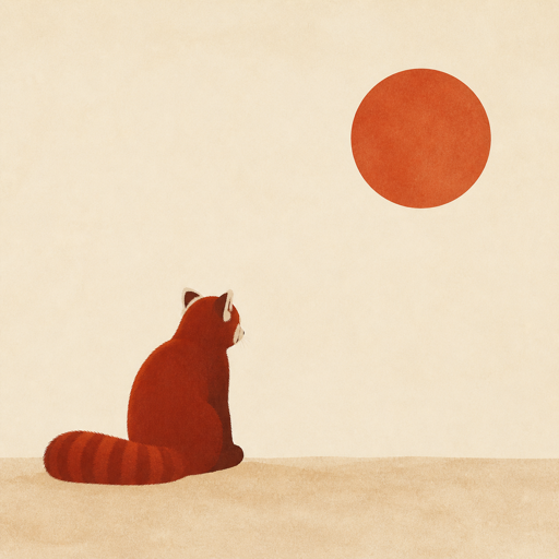 Minimal: Generous negative space, One clear focal point, shown through a red panda